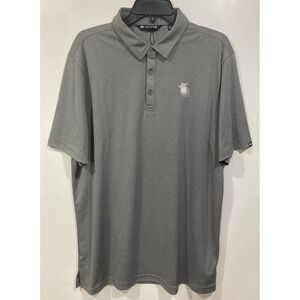 Travis Mathew King of Golf Embroidered Logo Gray SS Polo Shirt XL NWOT